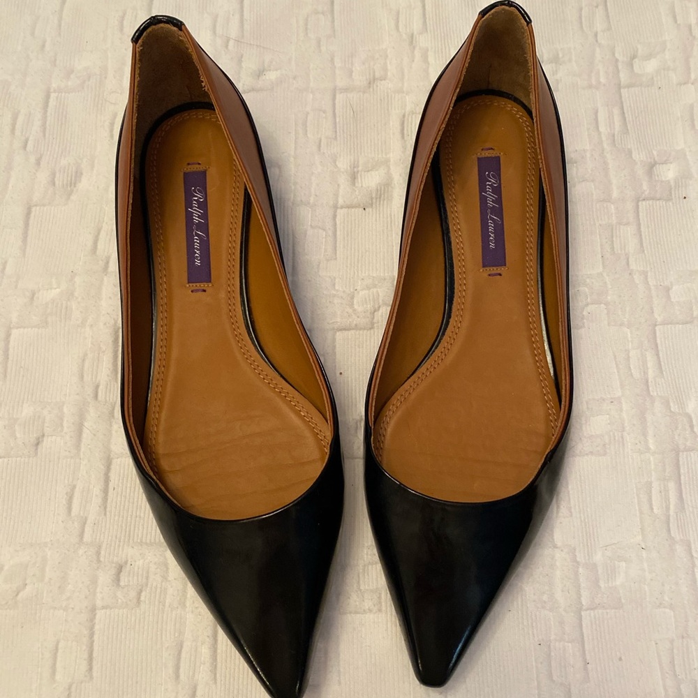 Ralph Lauren Black and Tan Flats